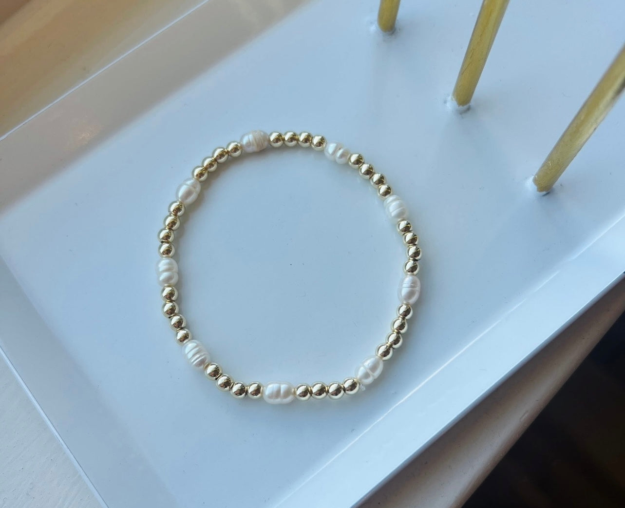 DIXIE ROSE 14K Gold Filled Freshwater Pearl Bracelet
