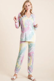 BiBi Tie Dye French Terry Casual Pants on Simply Obsessed