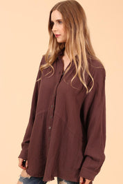 BLUE VELVET GAUZE WASHED BUTTON DOWN POCKET BLOUSE *** BEACH LIVE*** on Simply Obsessed