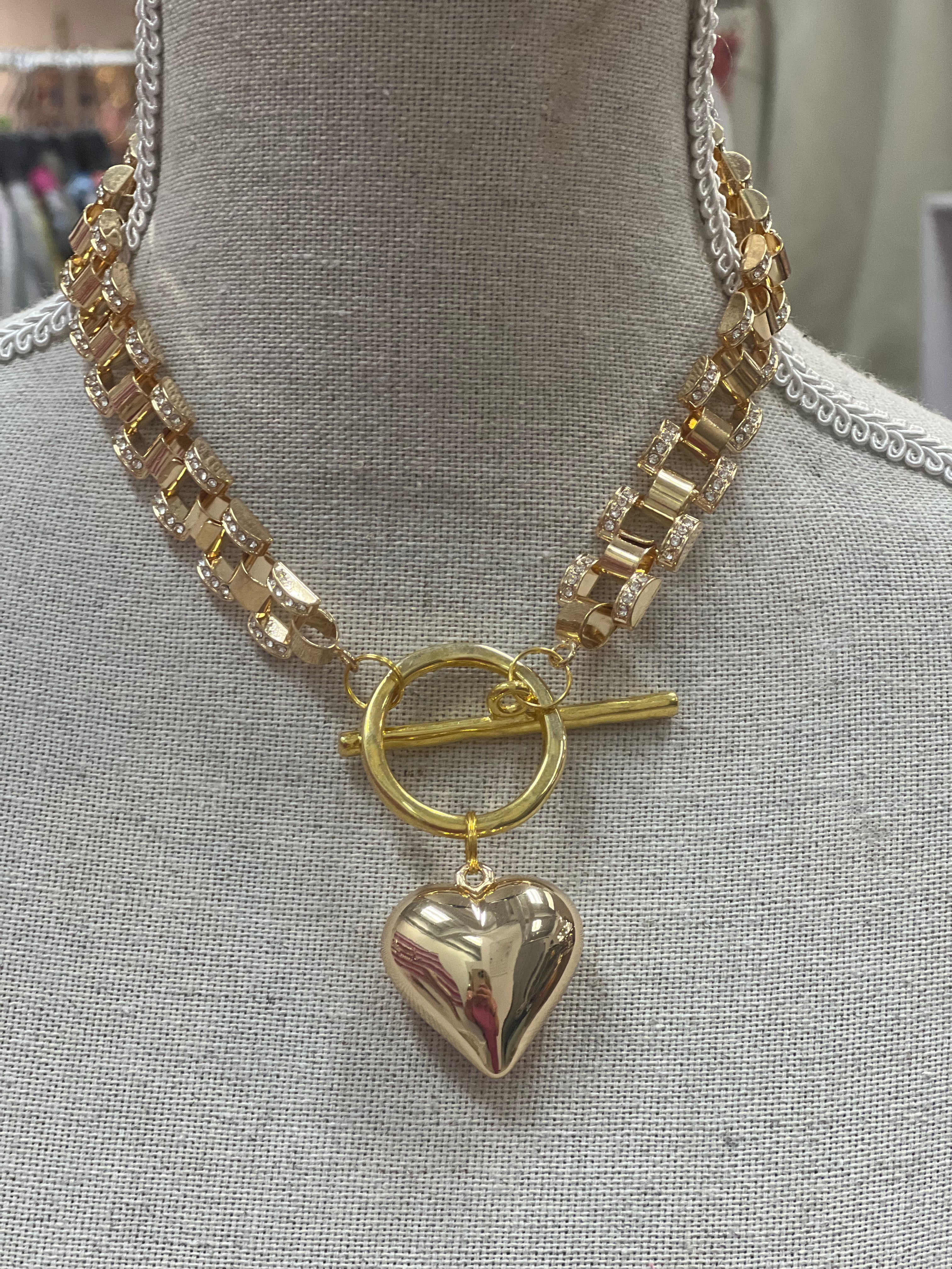 ATG Bling Chain Puffy Heart Necklace on Simply Obsessed