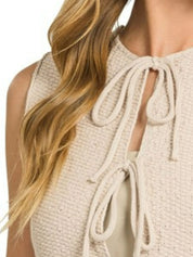Zenana Tie Front Cropped Sweater Vest on Simply Obsessed