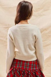 SO ME Christmas Candy Cone Cropped Sweater on Simply Obsessed