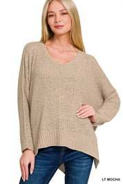 ZENANA Dolman Sleeve V-Neck Sweater on Simply Obsessed