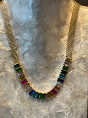 LA FINDS Rhinestone Metal Mesh Necklace on Simply Obsessed