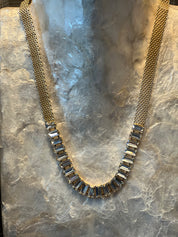 LA FINDS Rhinestone Metal Mesh Necklace on Simply Obsessed