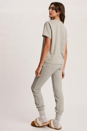 LISTICLE Cotton T-Shirt Sweatpant Set - HEATHER GREY on Simply Obsessed