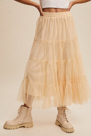 LISTICLE Tiered Mesh Flouncy Skirt on Simply Obsessed