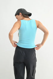 MONO B Square Neck Micro-Ribbed Tank Top on Simply Obsessed