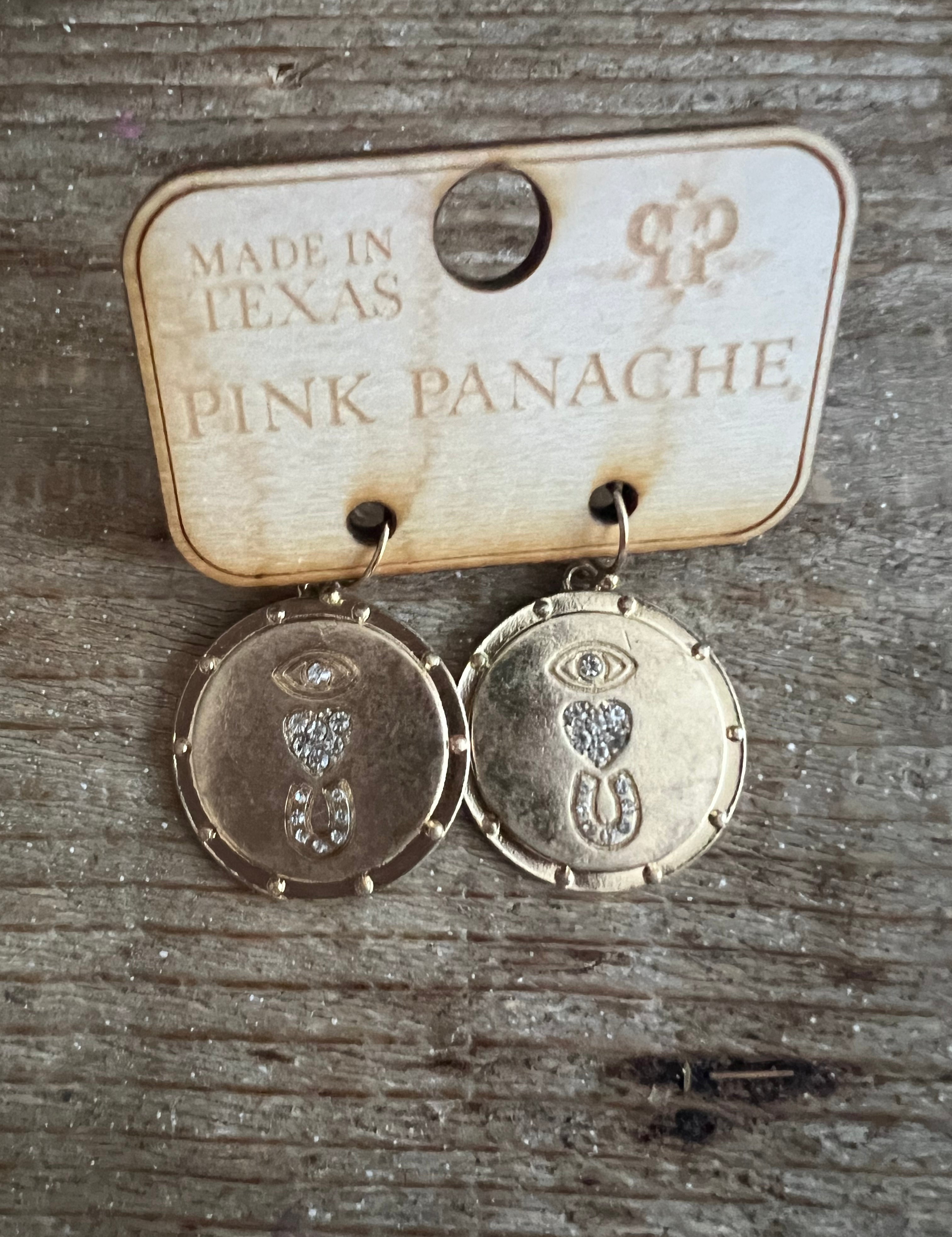 PINK PANACHE: I Love You Gold Coin Earrings on Simply Obsessed