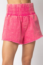 VERY J High-Waist Washed Mini Pocket Shorts on Simply Obsessed