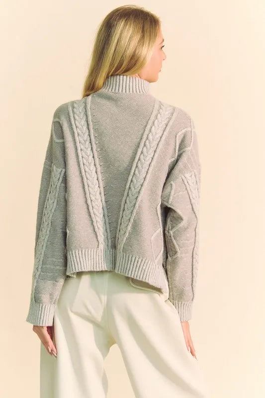 DAVI & DANI Cable-Knit Turtleneck Dropped Shoulder Sweater **FALL DEBUT SALE** on Simply Obsessed