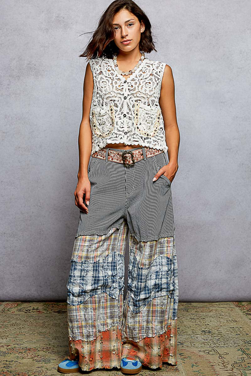 POL Button Down Cropped Crochet Vest with Scalloped Edge on Simply Obsessed
