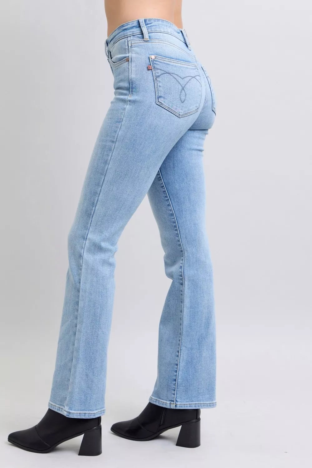 Judy Blue Mid Rise Thermal Bootcut Jeans on Simply Obsessed