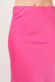 And The Why Solid Satin Midi Skirt on Simply Obsessed