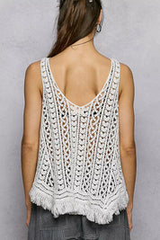 POL Crochet Fringe Hem Tank Top on Simply Obsessed