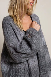 POL Distressed Cable-Knit Ombre Dying Cardigan on Simply Obsessed