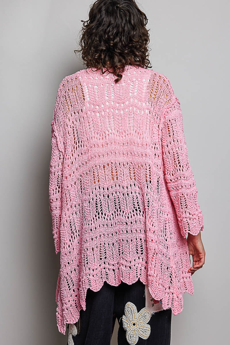 POL Long Sleeve Woven Cardigan Coverall on Simply Obsessed