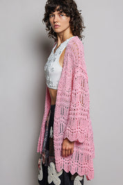 POL Long Sleeve Woven Cardigan Coverall on Simply Obsessed