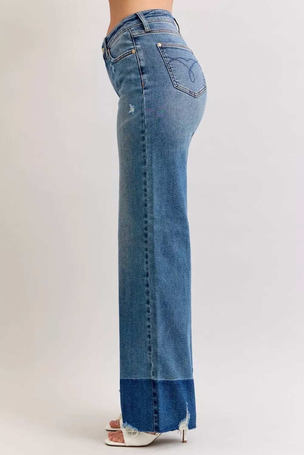 Judy Blue Raw Hem High Waist Column Straight Jeans on Simply Obsessed