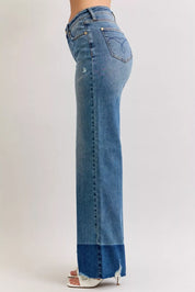 Judy Blue Raw Hem High Waist Column Straight Jeans on Simply Obsessed