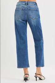 RISEN High Rise Crop Straight Jeans on Simply Obsessed