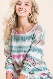 BIBI Tie Dye Print Terry Sweatshirt on Simply Obsessed
