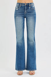 RISEN Full Size Tummy Control High Rise Flare Jeans Plus Size on Simply Obsessed