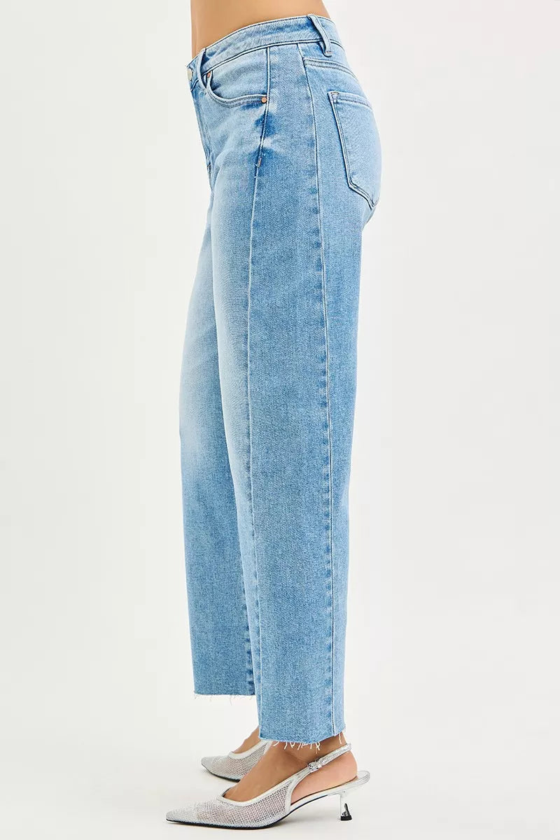 RISEN Full Size Slouchy Cropped Barrel Jeans with Curved Side Seam Plus Size on Simply Obsessed