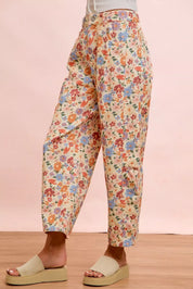 BIBI Washed Floral Printed Twill Barrel Pants **FALL DEBUT SALE** on Simply Obsessed