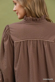 UMGEE Textured Puff Sleeve Mini Dress **DOORBUSTER** on Simply Obsessed