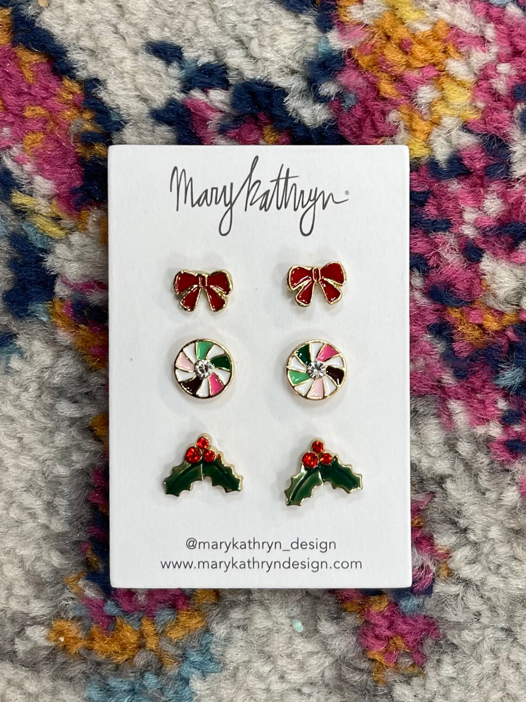 Yuletide Delight 3-Pack Stud Set by Mary Kathryn Design on Simply Obsessed