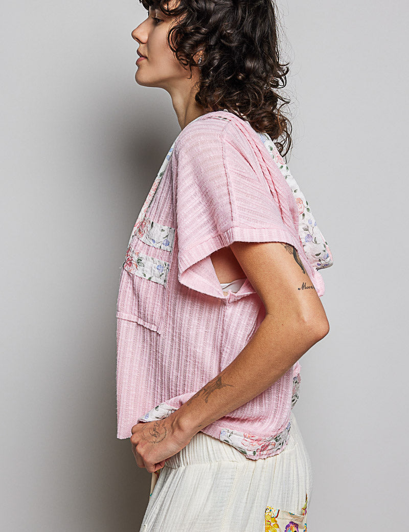 POL Short Sleeve Hooded Top with Back-Open Detail. **SALE** on Simply Obsessed