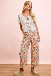 BIBI Washed Floral Printed Twill Barrel Pants **FALL DEBUT SALE** on Simply Obsessed