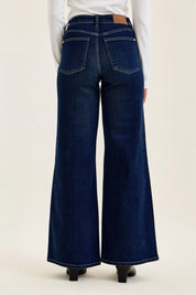 JUDY BLUE High-Waisted Wide-Leg Dark Wash Jeans on Simply Obsessed