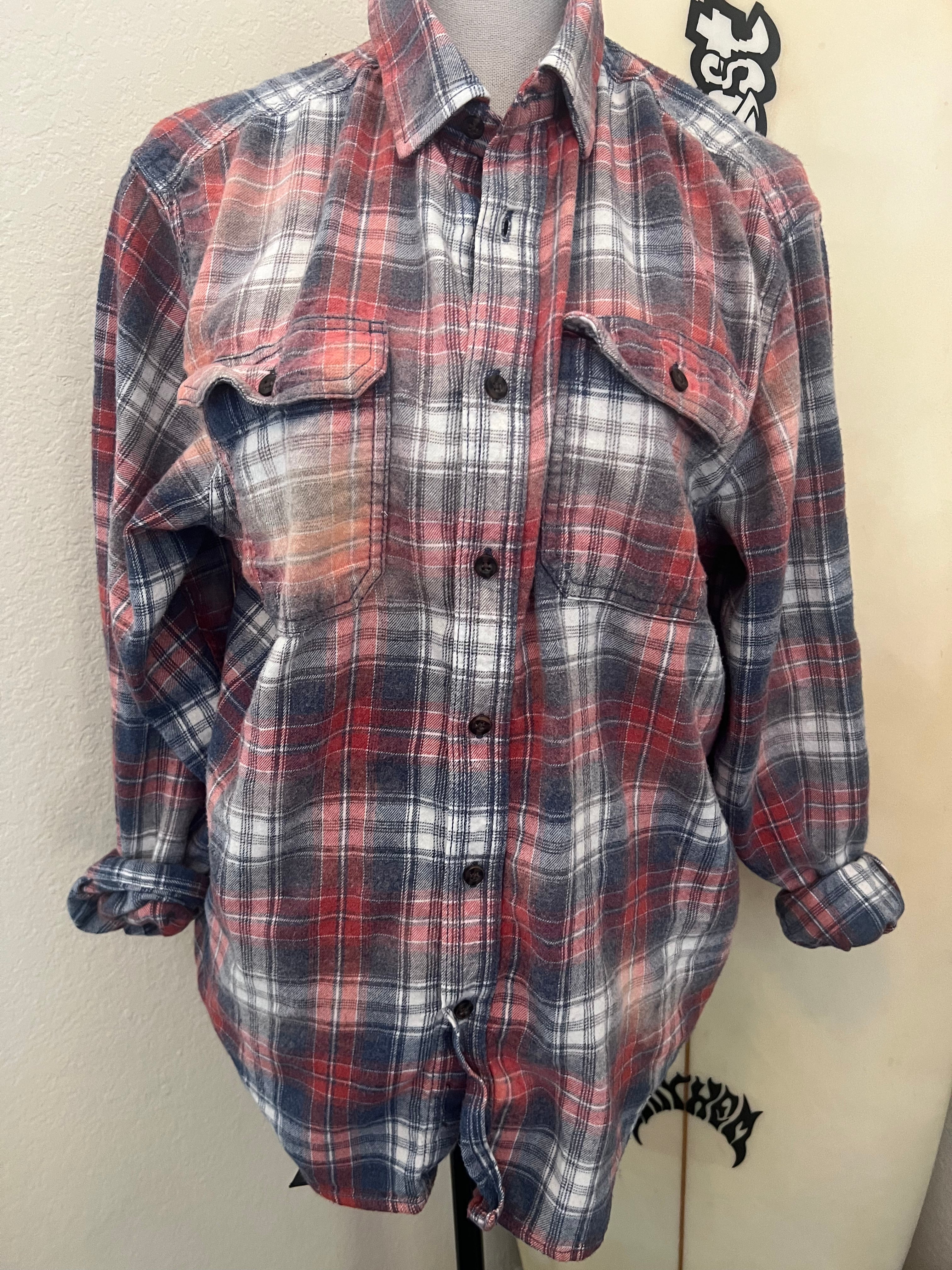 MALIBU HIPPIE Classic RWB Bleached Flannel on Simply Obsessed