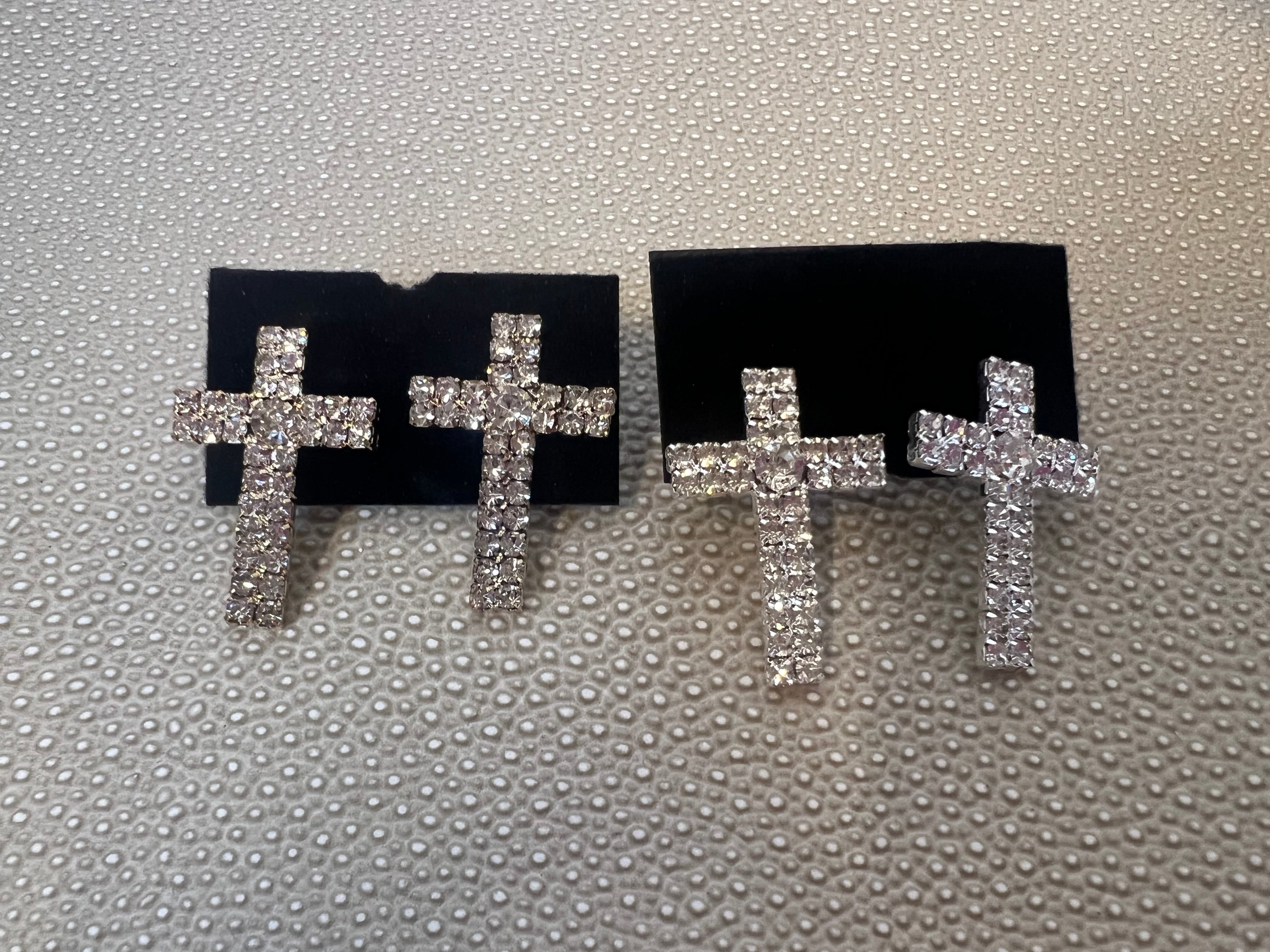 JEWELRY SALE Bling Cross Earrings on Simply Obsessed