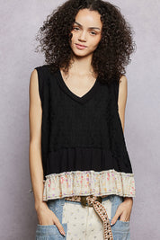 POL Floral Print V-Neck Textured Tank **SALE** on Simply Obsessed