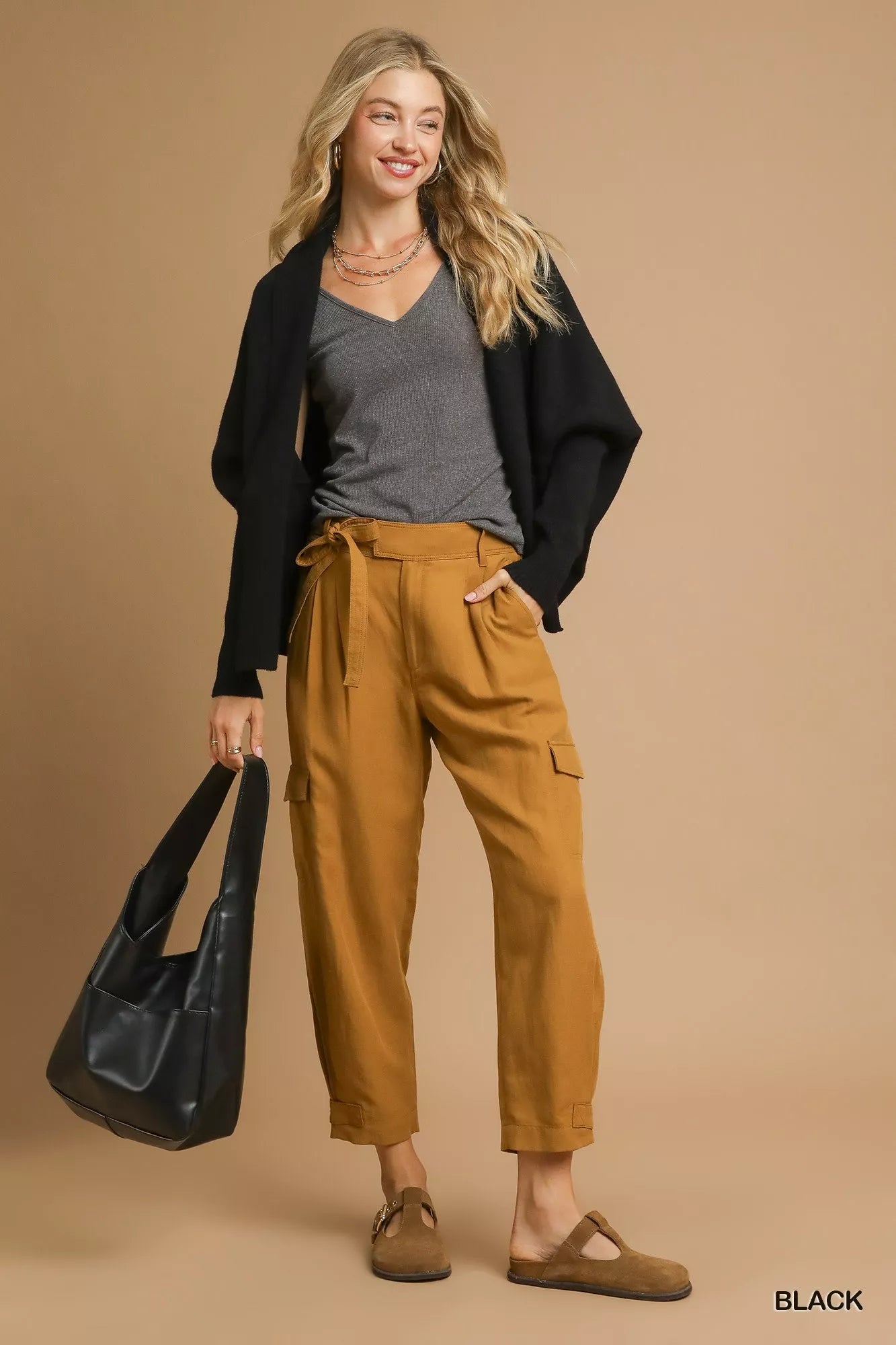 Umgee Open Front Cardigan with Front Pockets on Simply Obsessed