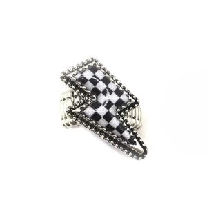 Stretchy Checkered Bolt Ring by Simply Obsessed on Simply Obsessed