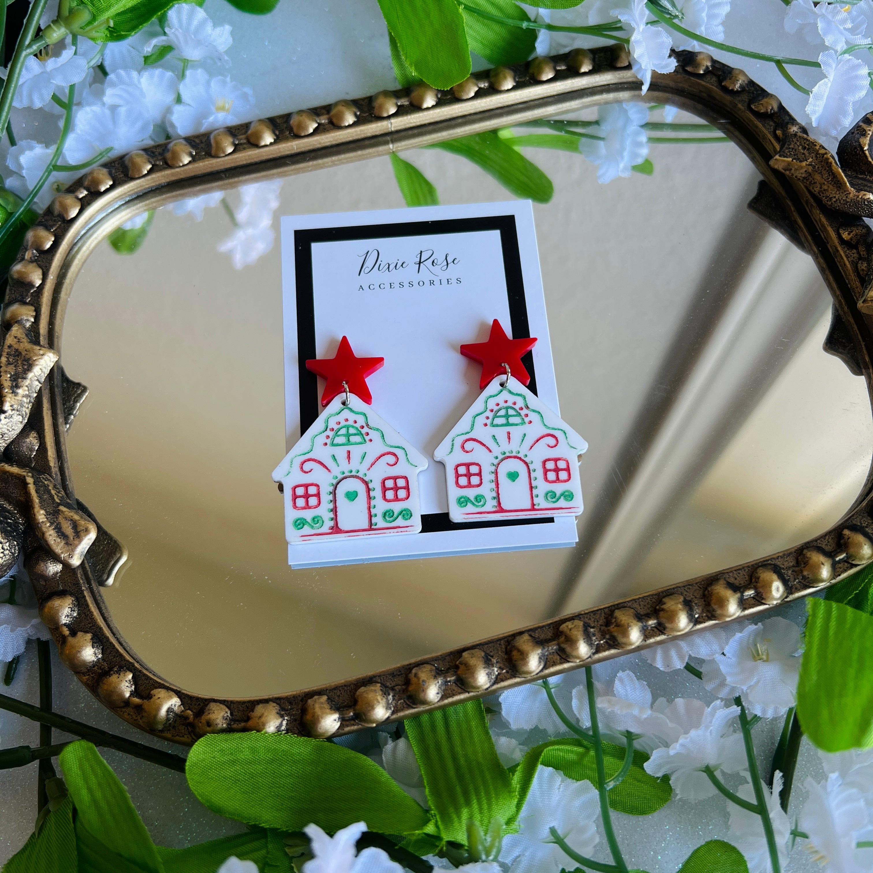 DIXIE ROSE Holly Jolly Gingerbread House Earrings on Simply Obsessed