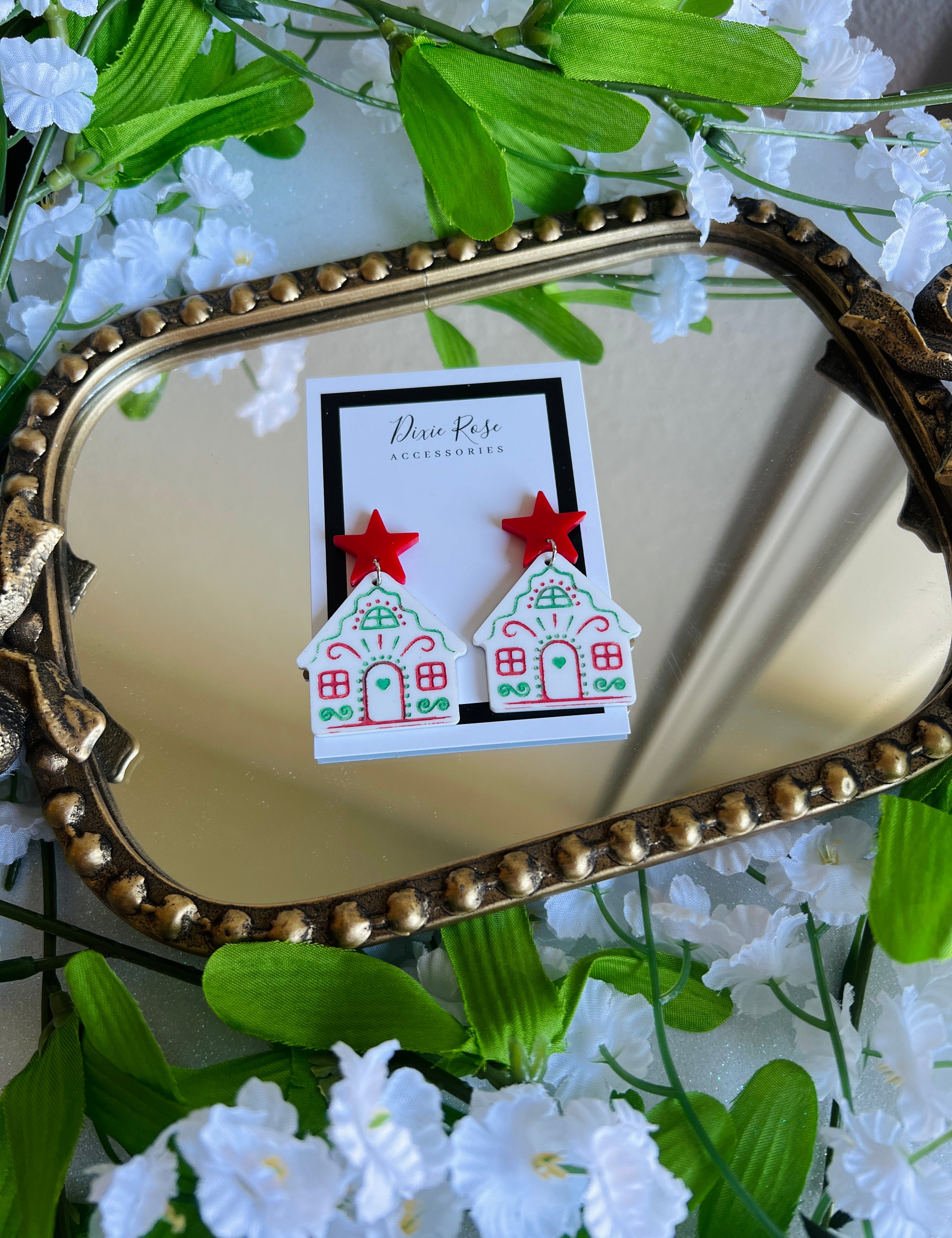 DIXIE ROSE Holly Jolly Gingerbread House Earrings on Simply Obsessed