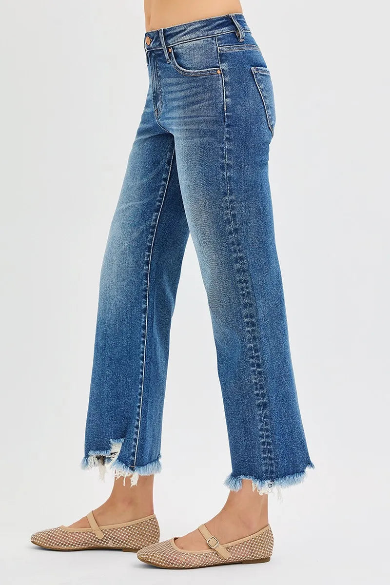 RISEN Full Size Mid Rise Crop Straight Jeans Plus Size on Simply Obsessed