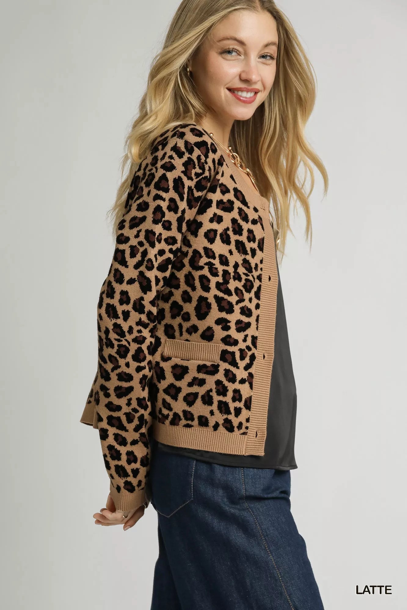 UMGEE Leopard Print Button-Down Cardigan on Simply Obsessed