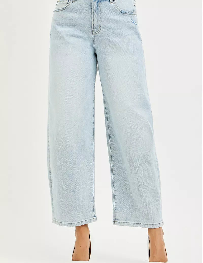 RISEN High Rise Crop Barrel Jeans on Simply Obsessed