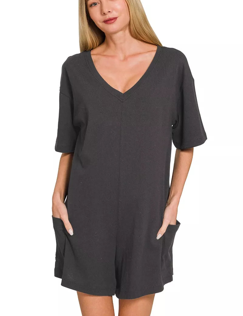 ZENANA V or Scoop Neck Reversible 2-Way Romper on Simply Obsessed
