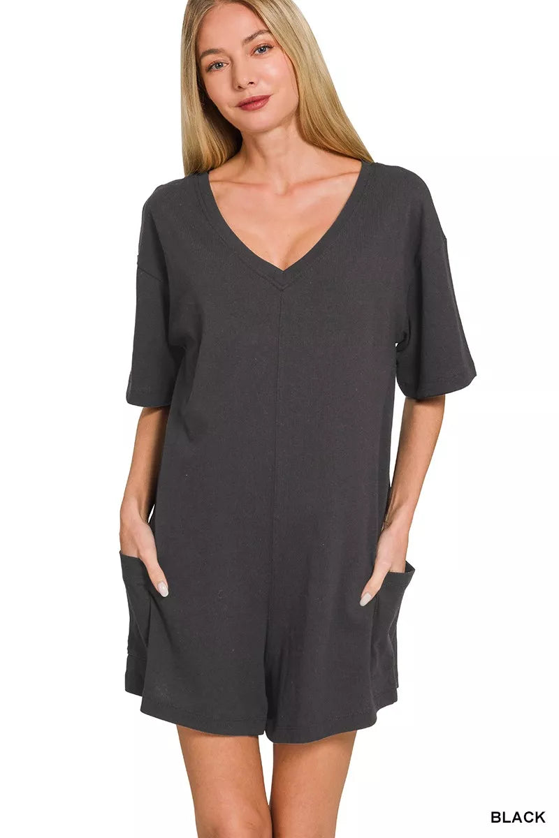ZENANA V or Scoop Neck Reversible 2-Way Romper on Simply Obsessed