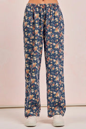 BiBi Washed Floral Print Wide Leg Jeans on Simply Obsessed