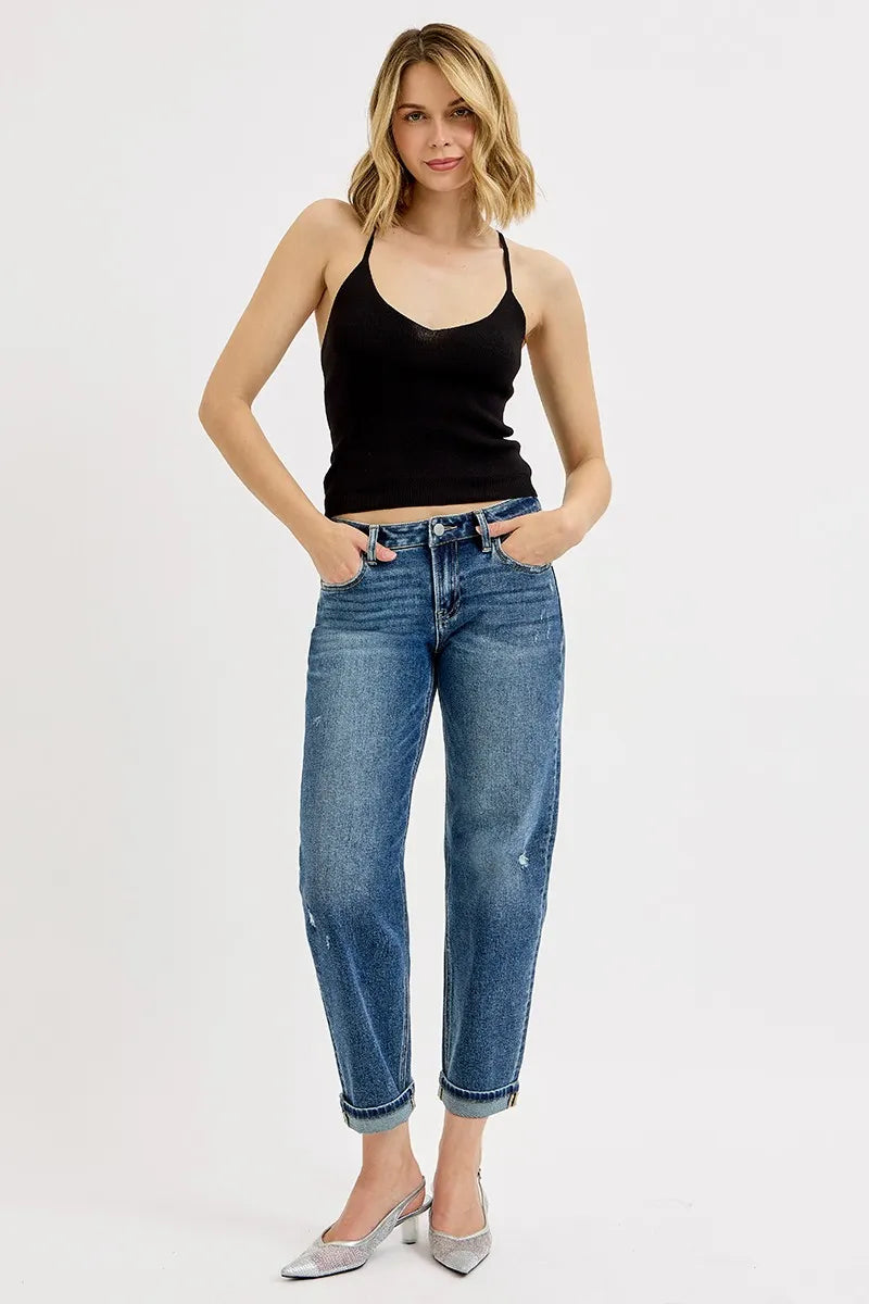 RISEN Full Size Low Rise Crop Boyfriend Jeans Plus Size on Simply Obsessed