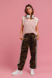 BIBI Side Lines Camouflage Track Pants on Simply Obsessed