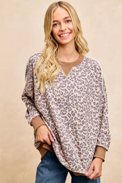 BiBi Leopard Printed French Terry Sweatshirt on Simply Obsessed